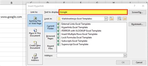 Как добавить гиперссылку в Excel