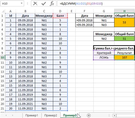 Как использовать функцию БДСУММ в Excel