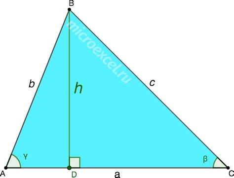 Как найти высоту треугольника: формула и примеры