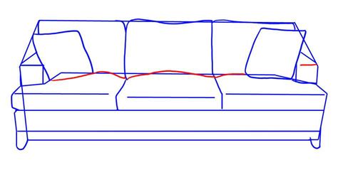 Как нарисовать диван карандашом