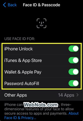 Как обновить настройки Face ID для App Store