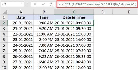 Как объединить дату и время в Excel с использованием специального формата