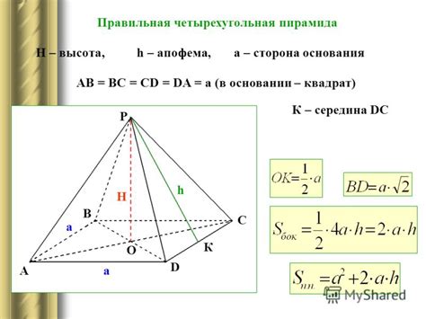 Как определить высоту пирамиды