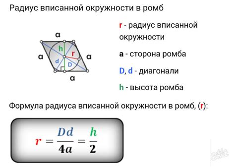 Как определить высоту ромба: