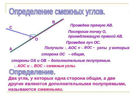 Как определить смежные углы