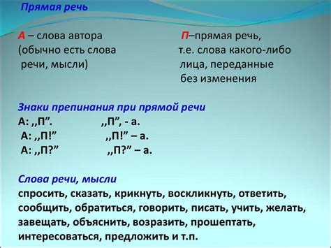 Как пунктуировать предложение с прямой речью