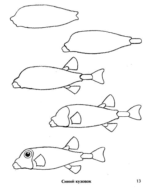 Как рисовать рыбу зебру поэтапно