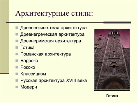 Классификация архитектурных стилей