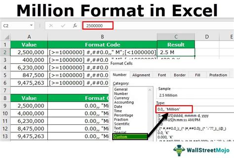 Конвертация тыс в млн в Excel