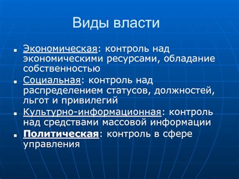 Контроль над экономическими ресурсами