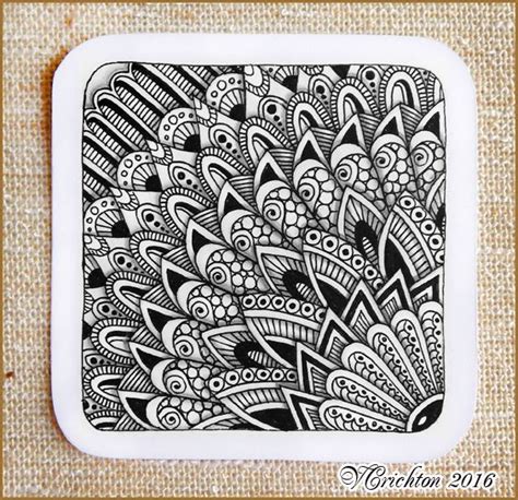 Креативная идея: карточка кружки с рисунками в технике Zentangle