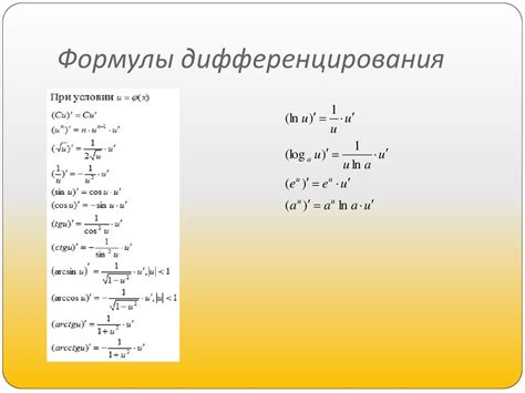 Методы нахождения производной