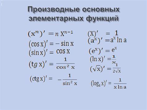 Методы поиска производной числа в степени x