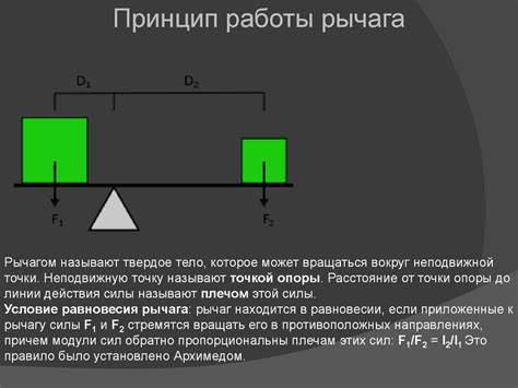 Механические принципы и устройство рычага