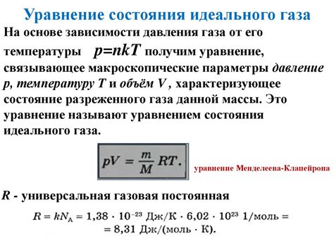 Молярная масса и ее связь с уравнением состояния идеального газа