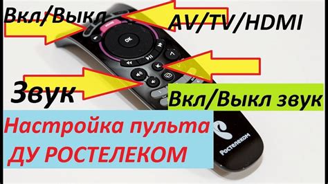 Настройка громкости и каналов на пульте Ростелеком