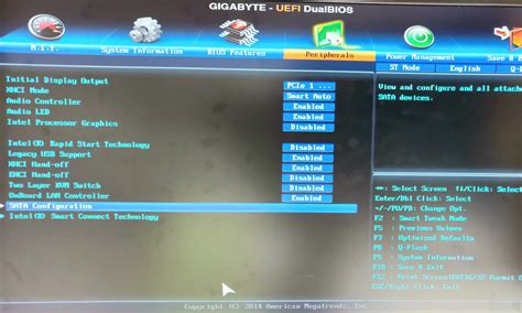 Настройка загрузки с флешки в BIOS Gigabyte