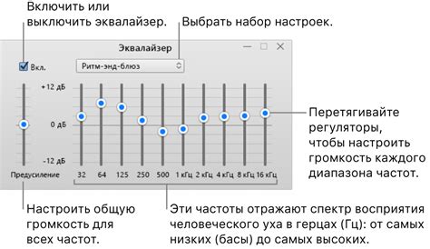 Настройка частот на эквалайзере