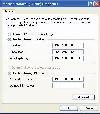 Настройка IP-адреса с помощью GUI