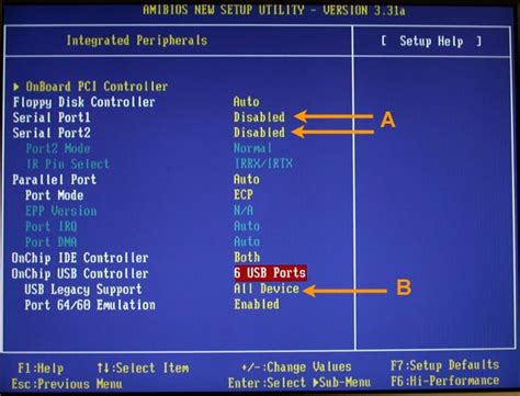 Настройка USB-клавиатуры в BIOS