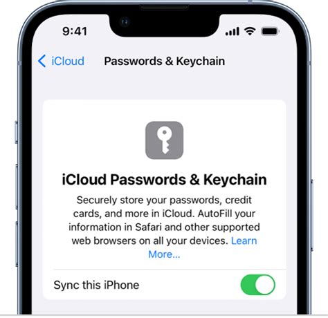 Настройка iCloud Keychain на iPhone 6s для безопасного хранения паролей