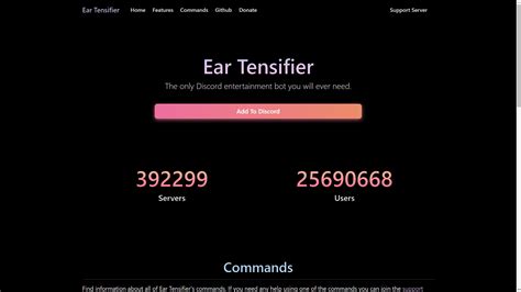 Настройки и команды бота Ear Tensifier