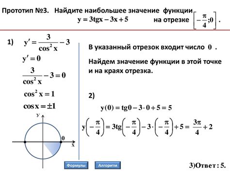 Нахождение значений функции тригонометрии