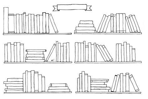 Начинаем рисовать полку с книгами