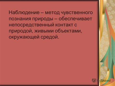 Непосредственный контакт с природой