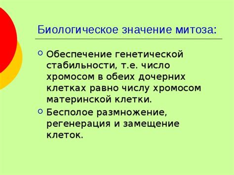 Обеспечение генетической стабильности