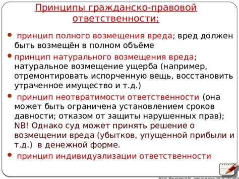 Общие принципы материальной ответственности и гражданско-правовой ответственности