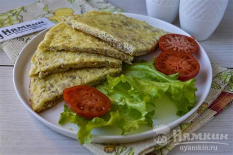 Омлет с овсяными хлопьями и творогом