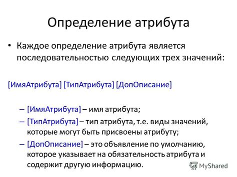 Описание атрибута и его значений