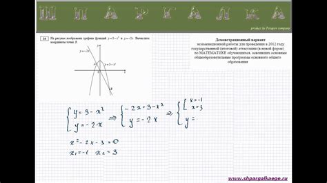 Определение абсциссы точки пересечения графиков