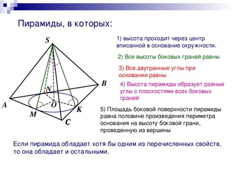 Определение боковой высоты пирамиды