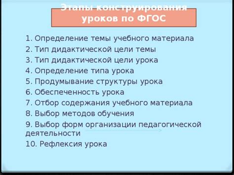 Определение дидактической цели урока по ФГОС