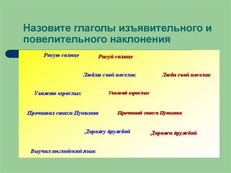 Определение изъявительного повелительного