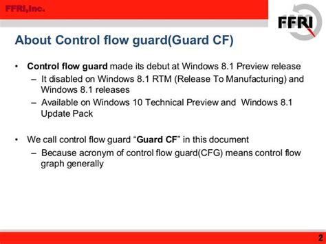 Определение и принцип работы Control Flow Guard