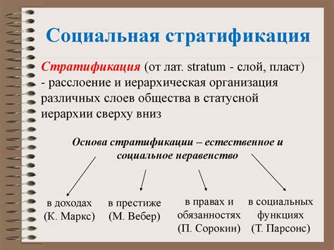 Определение и термины в социальной стратификации