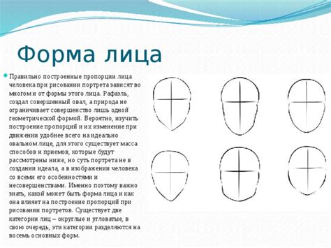 Определение основных пропорций портрета