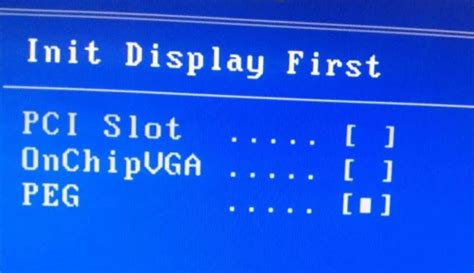 Определение init display first в BIOS