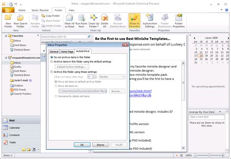 Оптимизация настроек Outlook 2010