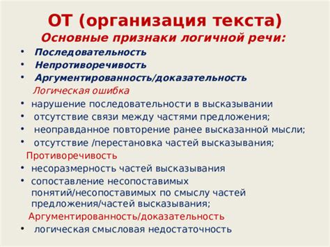 Организация текста: логическая последовательность и связь абзацев