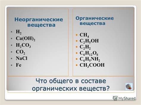 Органические вещества в химии