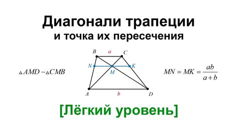 Основание трапеции через диагонали и угол