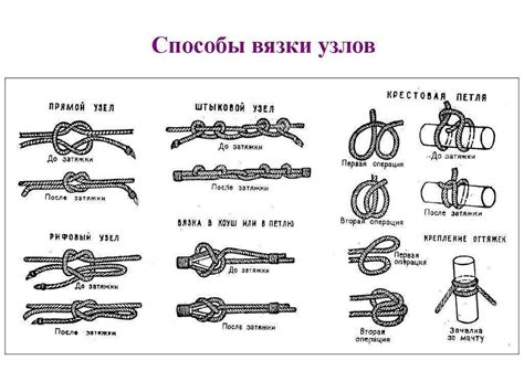 Основные виды узлов для связывания