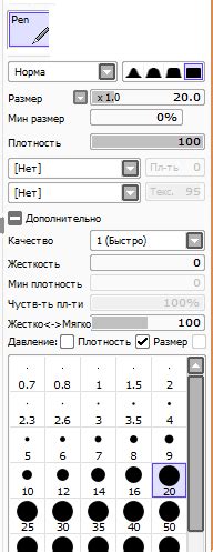 Основные инструменты Paint Tool Sai