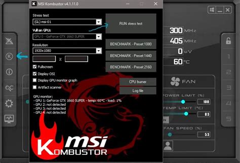 Основные настройки мониторинга в MSI Afterburner для CS GO