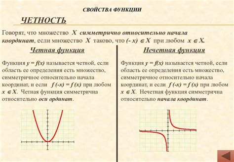 Основные признаки нечетной функции