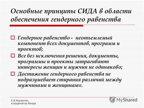 Основные принципы гендерного равенства